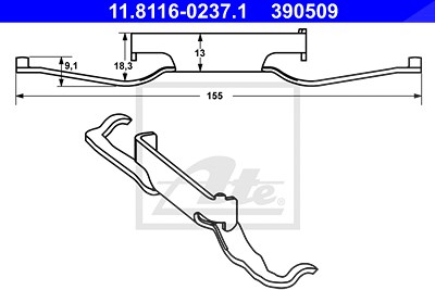 Ate Feder, Bremssattel [Hersteller-Nr. 11.8116-0237.1] für Fiat, Alfa Romeo, VW, Peugeot, Citroën von ATE