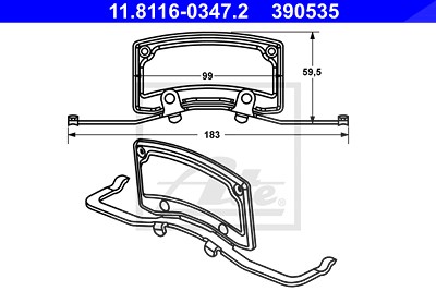 Ate Feder, Bremssattel [Hersteller-Nr. 11.8116-0347.2] für Audi, VW von ATE