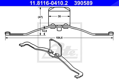 Ate Feder, Bremssattel [Hersteller-Nr. 11.8116-0410.2] für Opel, Saab, VW, Audi, Skoda, Seat von ATE