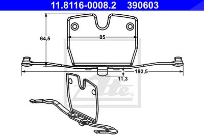 Ate Feder, Bremssattel [Hersteller-Nr. 11.8116-0008.2] für BMW von ATE