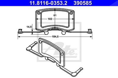 Ate Feder, Bremssattel [Hersteller-Nr. 11.8116-0353.2] für BMW, Mercedes-Benz von ATE