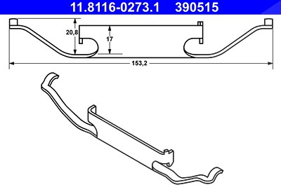 Ate Feder, Bremssattel [Hersteller-Nr. 11.8116-0273.1] für BMW, Mg von ATE