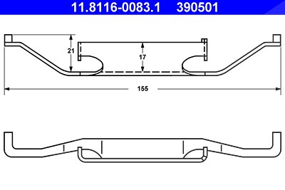 Ate Feder, Bremssattel [Hersteller-Nr. 11.8116-0083.1] für BMW von ATE