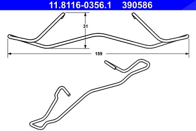 Ate Feder, Bremssattel [Hersteller-Nr. 11.8116-0356.1] für Citroën, Ford, Fiat, Dacia, Ds, Honda, Peugeot, Renault, Saab, Mazda, Opel, Volvo von ATE