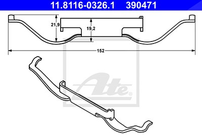 Ate Feder, Bremssattel [Hersteller-Nr. 11.8116-0326.1] für Citroën, Ford, Peugeot, Seat, VW von ATE