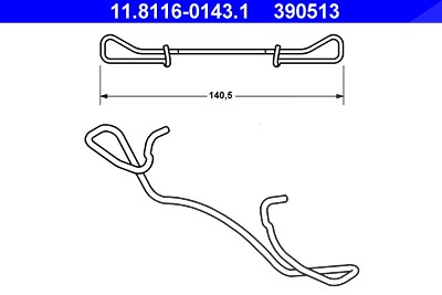 Ate Feder, Bremssattel [Hersteller-Nr. 11.8116-0143.1] für Audi, Ford, Jaguar, Peugeot, Saab, Seat, Skoda, VW von ATE