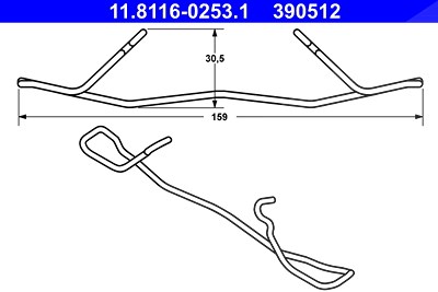 Ate Feder, Bremssattel [Hersteller-Nr. 11.8116-0253.1] für Mercedes-Benz von ATE