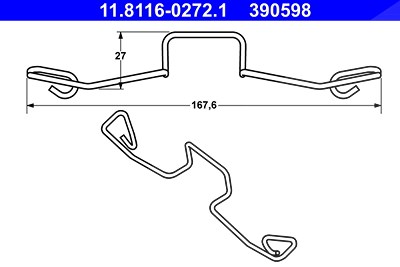 Ate Feder, Bremssattel [Hersteller-Nr. 11.8116-0272.1] für Ford, VW, Seat von ATE