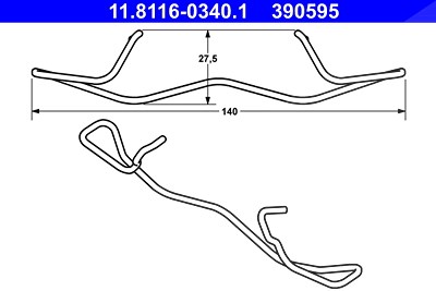 Ate Feder, Bremssattel [Hersteller-Nr. 11.8116-0340.1] für Alfa Romeo, Audi, Citroën, Daihatsu, Ford, Jaguar, Jeep, Mazda, Mercedes-Benz, Mini, Nissan von ATE