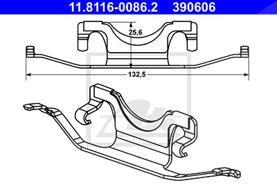 Ate Feder, Bremssattel [Hersteller-Nr. 11.8116-0086.2] für Mercedes-Benz von ATE