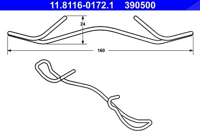 Ate Feder, Bremssattel [Hersteller-Nr. 11.8116-0172.1] für Mercedes-Benz, VW von ATE