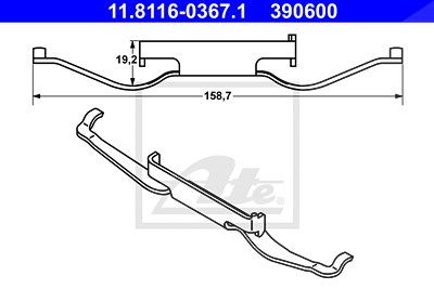 Ate Feder, Bremssattel [Hersteller-Nr. 11.8116-0367.1] für VW von ATE