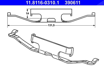 Ate Feder, Bremssattel [Hersteller-Nr. 11.8116-0310.1] für VW von ATE