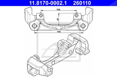 Ate Halter, Bremssattel [Hersteller-Nr. 11.8170-0002.1] für Dacia, Renault von ATE