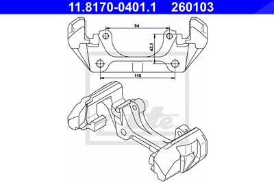 Ate Halter, Bremssattel [Hersteller-Nr. 11.8170-0401.1] für Mercedes-Benz von ATE