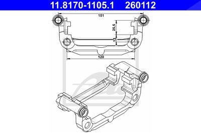 Ate Halter, Bremssattel [Hersteller-Nr. 11.8170-1105.1] für Chevrolet, Opel von ATE