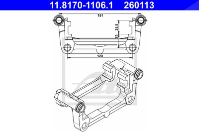 Ate Halter, Bremssattel [Hersteller-Nr. 11.8170-1106.1] für Vauxhall, Chevrolet, Opel von ATE