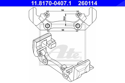 Ate Halter, Bremssattel [Hersteller-Nr. 11.8170-0407.1] für Mercedes-Benz von ATE