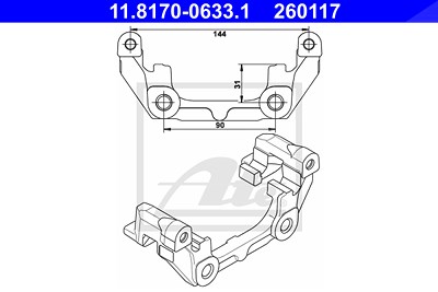 Ate Halter, Bremssattel [Hersteller-Nr. 11.8170-0633.1] für Opel, Saab von ATE