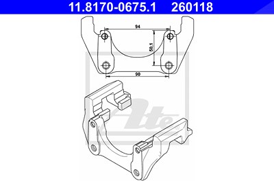 Ate Halter, Bremssattel [Hersteller-Nr. 11.8170-0675.1] für Volvo von ATE