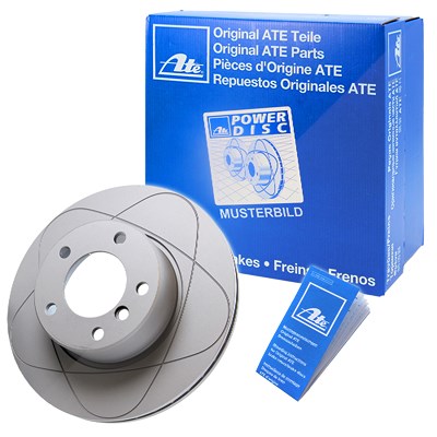 Ate 1x Power Disc Bremsscheibe Vorderachse Belüftet [Hersteller-Nr. 24.0330-0115.1] für Audi, Seat, Skoda, VW von ATE