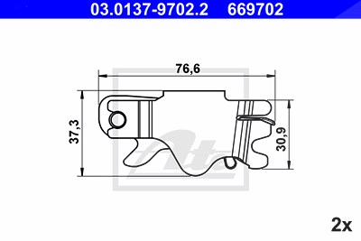 Ate Reparatursatz, Automatische Nachstellung [Hersteller-Nr. 03.0137-9702.2] für Audi, BMW, Citroën, Fiat, Mg, Peugeot, Porsche, Rover, VW von ATE