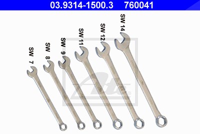 Ate Ring-/Gabelschlüsselsatz [Hersteller-Nr. 03.9314-1500.3] von ATE