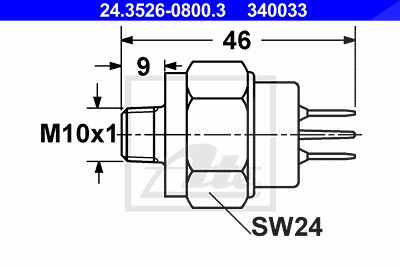 Ate Schalter, Bremsleuchte [Hersteller-Nr. 24.3526-0800.3] für Porsche, VW, Audi von ATE