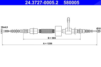 Ate Seilzug, Feststellbremse [Hersteller-Nr. 24.3727-0005.2] für Alfa Romeo von ATE