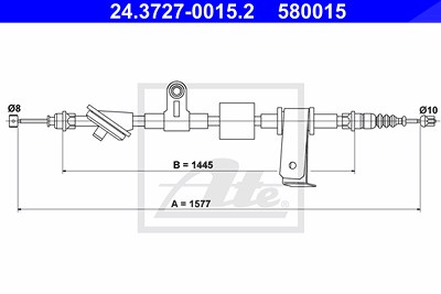 Ate Seilzug, Feststellbremse [Hersteller-Nr. 24.3727-0015.2] für Alfa Romeo von ATE