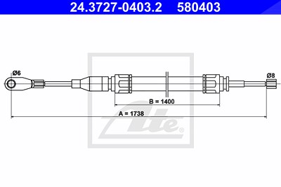 Ate Seilzug, Feststellbremse [Hersteller-Nr. 24.3727-0403.2] für Mercedes-Benz von ATE