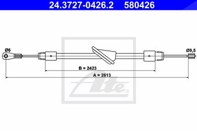 Ate Seilzug, Feststellbremse [Hersteller-Nr. 24.3727-0426.2] für Mercedes-Benz von ATE