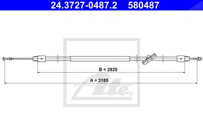 Ate Seilzug, Feststellbremse [Hersteller-Nr. 24.3727-0487.2] für Mercedes-Benz von ATE