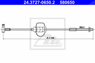 Ate Seilzug, Feststellbremse [Hersteller-Nr. 24.3727-0650.2] für Ford von ATE