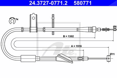 Ate Seilzug, Feststellbremse [Hersteller-Nr. 24.3727-0771.2] für Opel, Suzuki von ATE