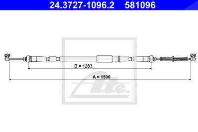 Ate Seilzug, Feststellbremse [Hersteller-Nr. 24.3727-1096.2] für Renault von ATE