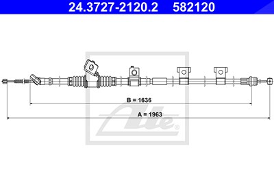 Ate Seilzug, Feststellbremse [Hersteller-Nr. 24.3727-2120.2] für Mitsubishi von ATE