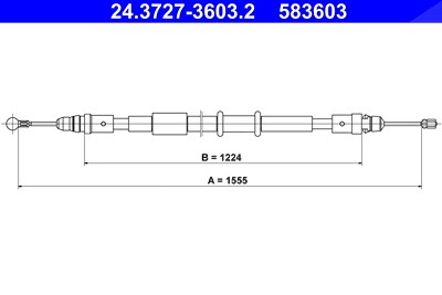 Ate Seilzug, Feststellbremse [Hersteller-Nr. 24.3727-3603.2] für Opel, Renault Korea von ATE