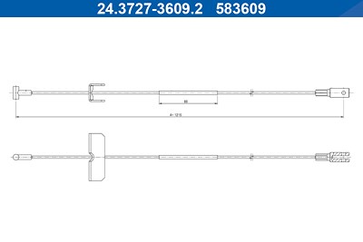 Ate Seilzug, Feststellbremse [Hersteller-Nr. 24.3727-3609.2] für Renault von ATE