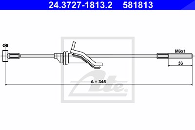 Ate Seilzug, Feststellbremse [Hersteller-Nr. 24.3727-1813.2] für Mazda von ATE