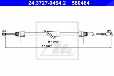 Ate Seilzug, Feststellbremse [Hersteller-Nr. 24.3727-0464.2] für Mercedes-Benz von ATE