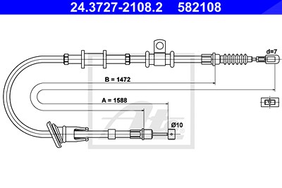 Ate Seilzug, Feststellbremse [Hersteller-Nr. 24.3727-2108.2] für Mitsubishi von ATE