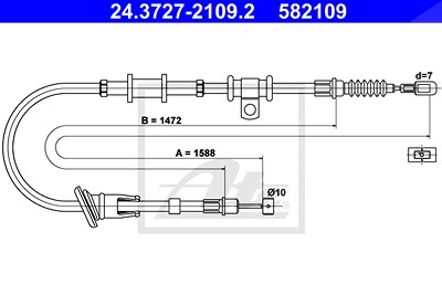 Ate Seilzug, Feststellbremse [Hersteller-Nr. 24.3727-2109.2] für Mitsubishi von ATE