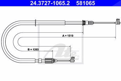 Ate Seilzug, Feststellbremse [Hersteller-Nr. 24.3727-1065.2] für Renault von ATE