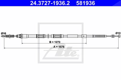 Ate Seilzug, Feststellbremse [Hersteller-Nr. 24.3727-1936.2] für Toyota von ATE