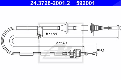 Ate Seilzug, Kupplungsbetätigung [Hersteller-Nr. 24.3728-2001.2] für Suzuki von ATE