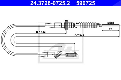 Ate Seilzug, Kupplungsbetätigung [Hersteller-Nr. 24.3728-0725.2] für Opel von ATE