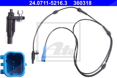 Ate Sensor, Raddrehzahl [Hersteller-Nr. 24.0711-5216.3] für Citroën, Peugeot von ATE