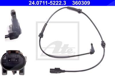 Ate Sensor, Raddrehzahl [Hersteller-Nr. 24.0711-5222.3] für Fiat von ATE