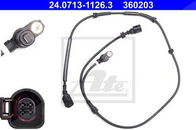 Ate Sensor, Raddrehzahl [Hersteller-Nr. 24.0713-1126.3] für Ford, Seat, VW von ATE